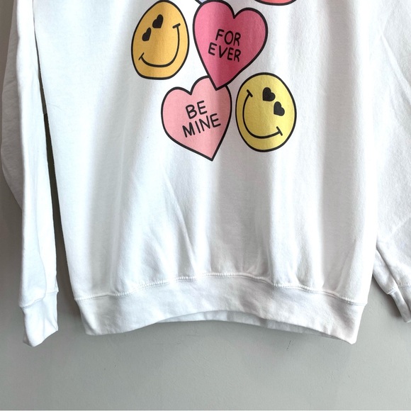 Smiley Valentines Hearts Crewneck Sweatshirt - Picture 4 of 11